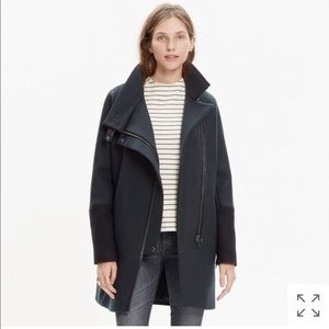 [Madewell] Dark Green + Black City Grid Coat